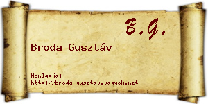 Broda Gusztáv névjegykártya