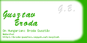 gusztav broda business card