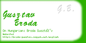 gusztav broda business card